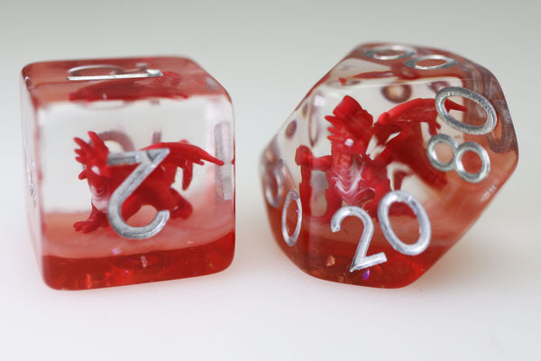 Young Red Dragon RPG Dice Set Plastic Dice Foam Brain Games