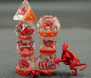 Young Red Dragon RPG Dice Set Plastic Dice Foam Brain Games