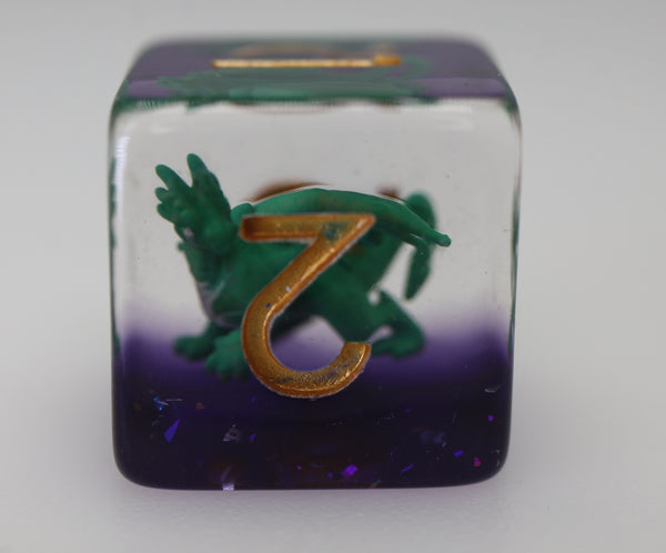 Young Green Dragon RPG Dice Set Plastic Dice Foam Brain Games