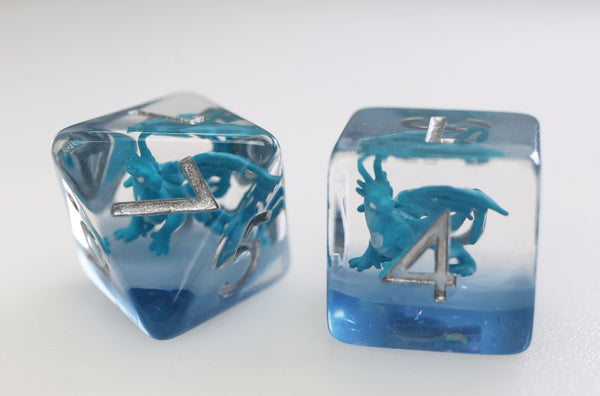 Young Blue Dragon RPG Dice Set Plastic Dice Foam Brain Games
