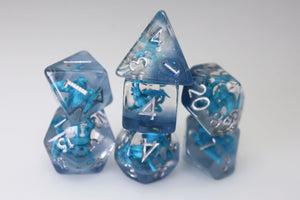 Young Blue Dragon RPG Dice Set Plastic Dice Foam Brain Games
