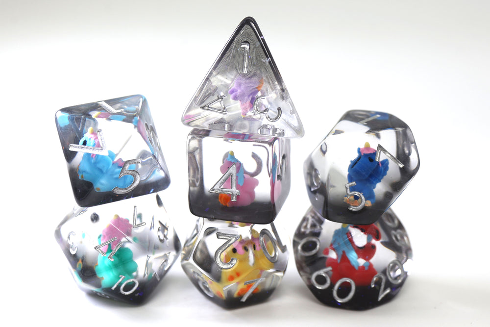 Unicorn Party RPG Dice Set Plastic Dice Foam Brain Games