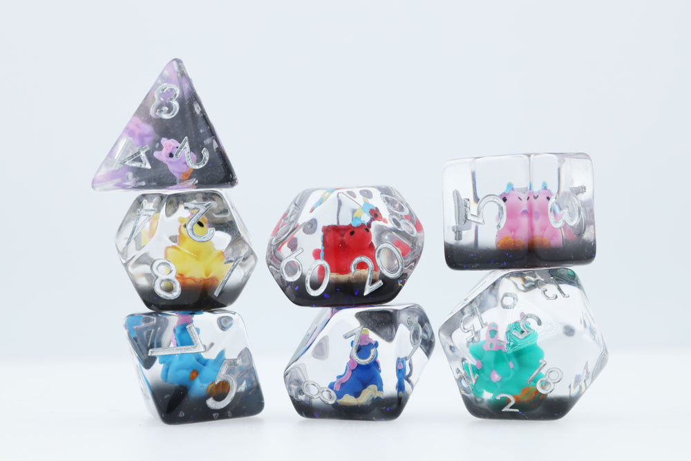Unicorn Party RPG Dice Set Plastic Dice Foam Brain Games