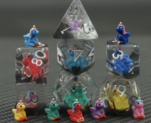Unicorn Party RPG Dice Set Plastic Dice Foam Brain Games