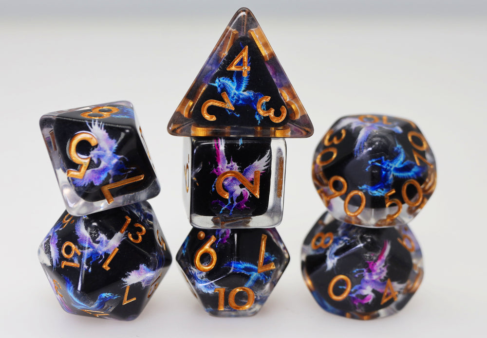 Dark Pegasus RPG Dice Set Plastic Dice Foam Brain Games
