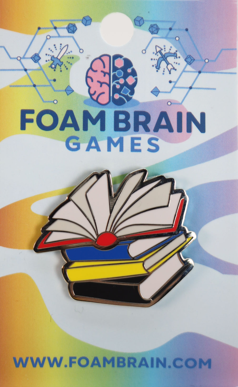 Pride Books Pin: Polyamorous Enamel Pin Foam Brain Games