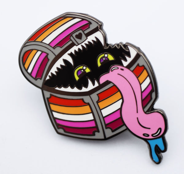Enamel Mimic Pride Pin - Lesbian Enamel Pin Foam Brain Games