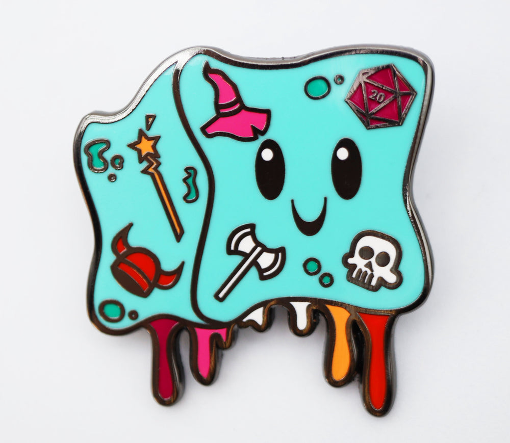 Gelly Cube Pride Pin: Lesbian Enamel Pin Foam Brain Games