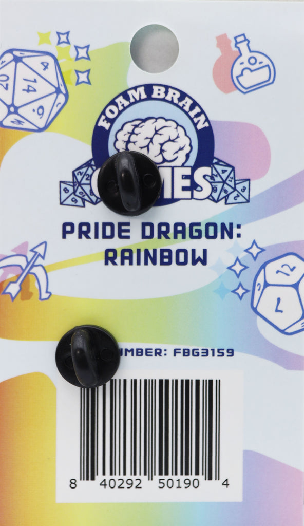 Pride Dragon: Rainbow Enamel Pin Foam Brain Games