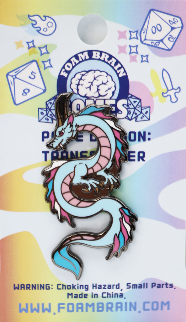 Pride Dragon: Transgender Enamel Pin Foam Brain Games