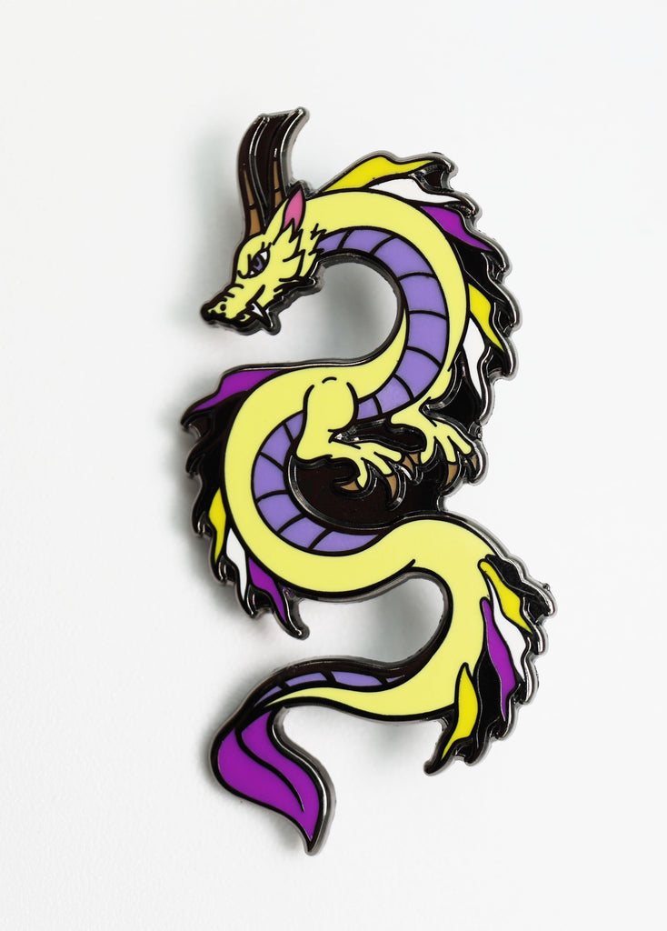 Pride Dragon: Nonbinary Enamel Pin Foam Brain Games