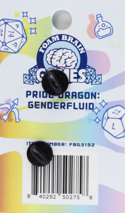 Pride Dragon: Genderfluid Enamel Pin Foam Brain Games
