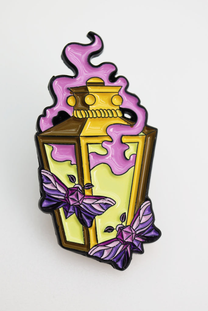 Moonlit Lantern Enamel Pin - Pink Enamel Pin Foam Brain Games