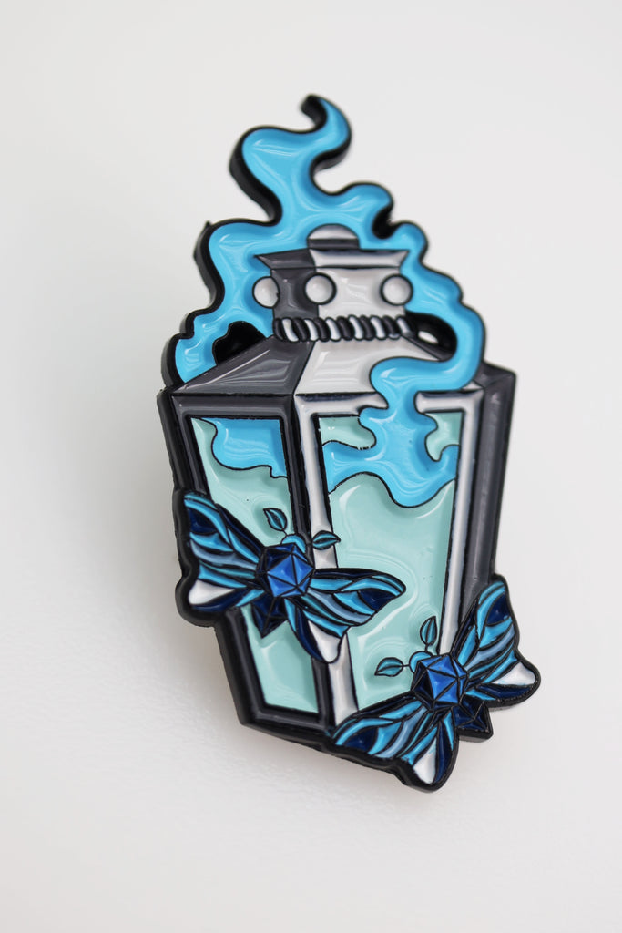 Moonlit Lantern Enamel Pin - Blue Enamel Pin Foam Brain Games