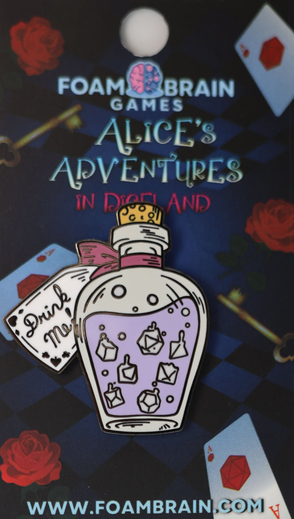 Alice's Adventures in Diceland: Drink Me - Enamel Pin Enamel Pin Foam Brain Games