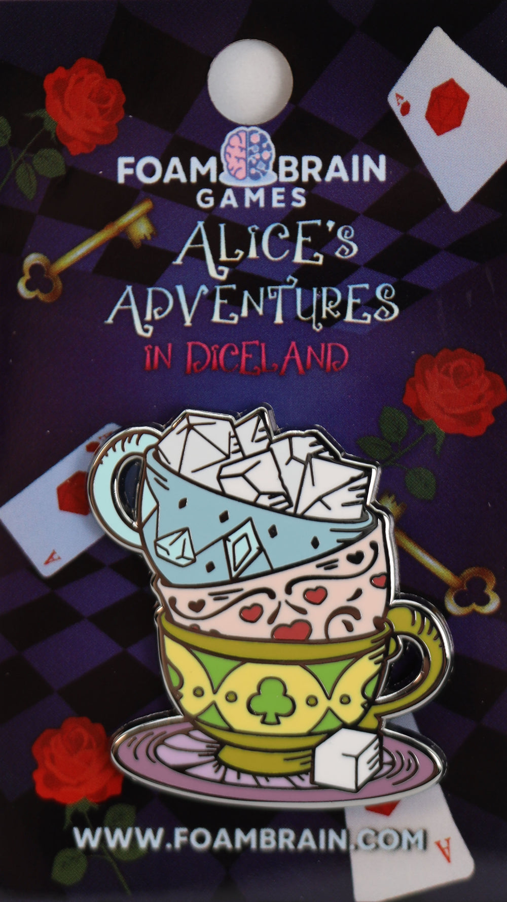 Alice's Adventures in Diceland: Party of Tea - Enamel Pin Enamel Pin Foam Brain Games