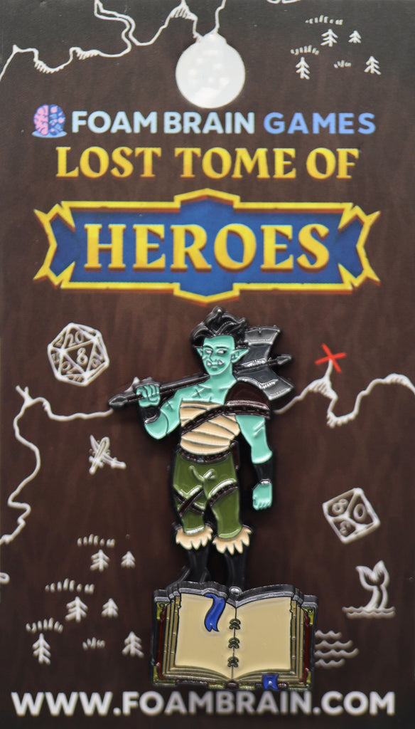 Lost Tome of Heroes: Half-Orc Barbarian Enamel Pin Foam Brain Games
