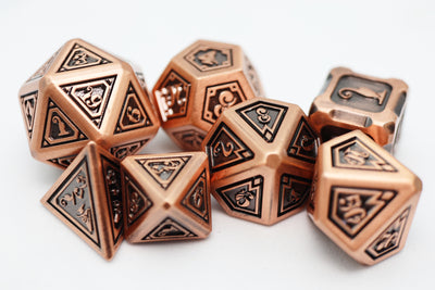 Alchemist Metals: Copper - Metal RPG Dice Set Metal Dice Foam Brain Games