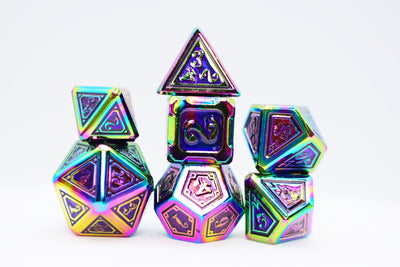 Alchemist Metals: Burnt Opal - Metal RPG Dice Set Metal Dice Foam Brain Games