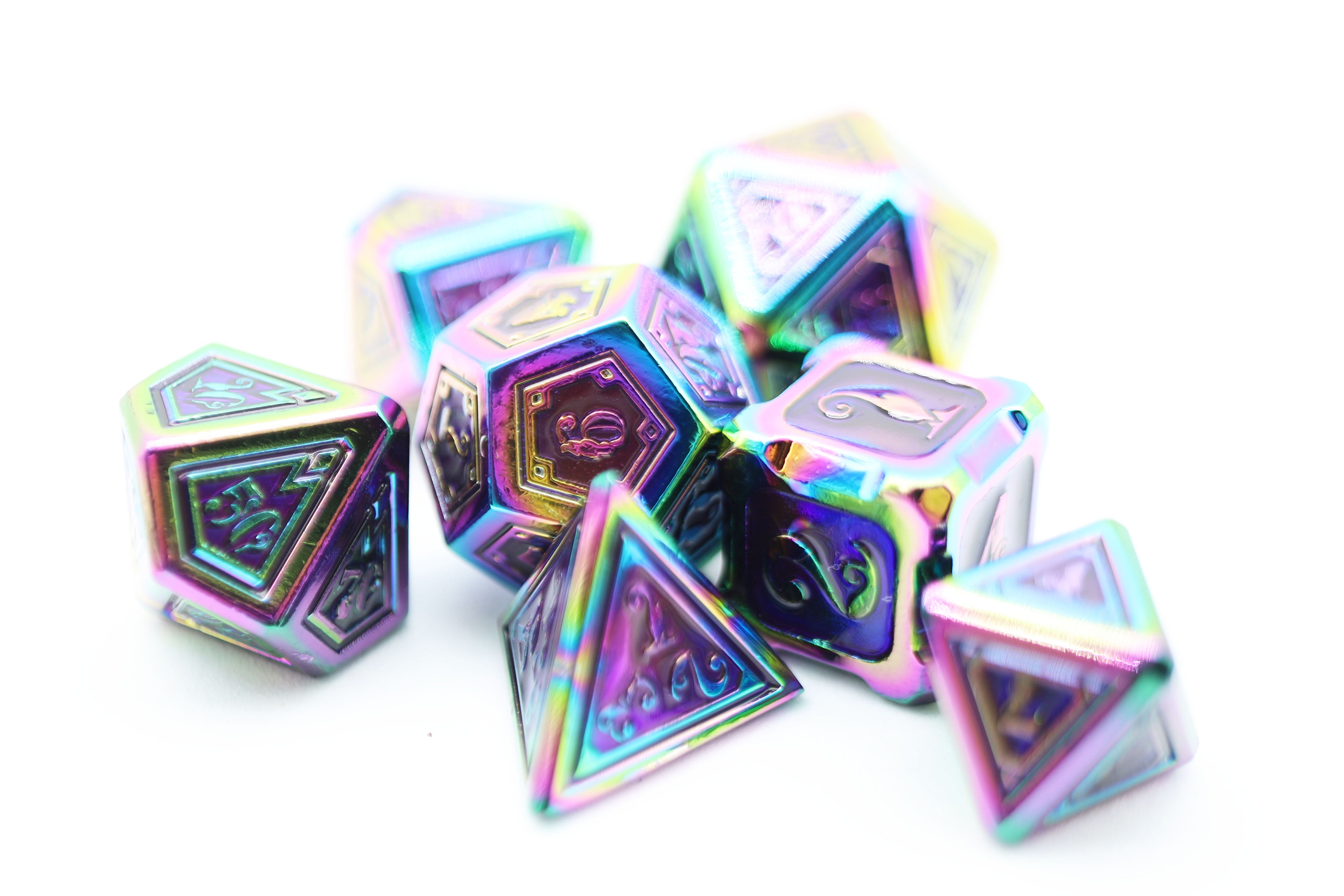 Alchemist Metals Burnt Opal Metal RPG Dice Set Foam Brain Games