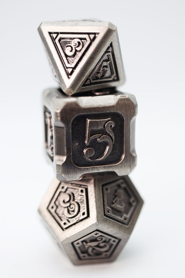 Alchemist Metals: Iron - Metal RPG Dice Set Metal Dice Foam Brain Games