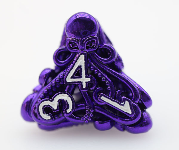 Mind Eater: Electric Purple - Hollow Metal RPG Dice Set Metal Dice Foam Brain Games