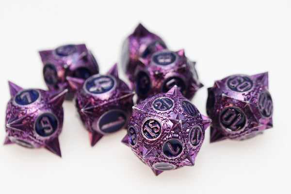 Meteor Storm: Peculiar Purple - Metal RPG Dice Set Metal Dice Foam Brain Games