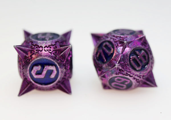Meteor Storm: Peculiar Purple - Metal RPG Dice Set Metal Dice Foam Brain Games
