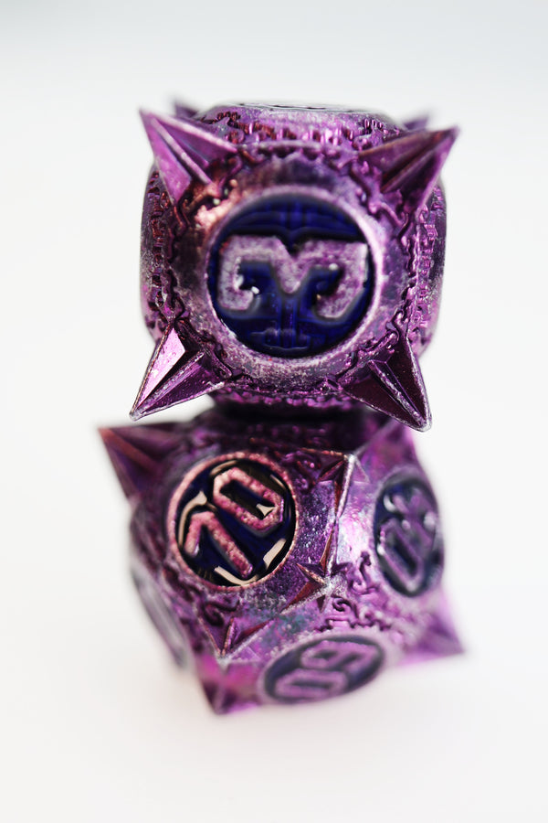 Meteor Storm: Peculiar Purple - Metal RPG Dice Set Metal Dice Foam Brain Games