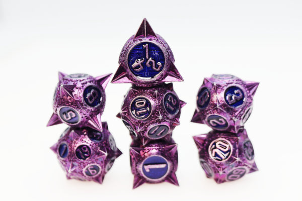 Meteor Storm: Peculiar Purple - Metal RPG Dice Set Metal Dice Foam Brain Games