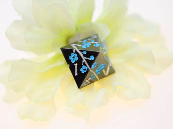 Metallic Bouquet: Dark Blue Pimpernel - Metal RPG Dice Set Metal Dice Foam Brain Games