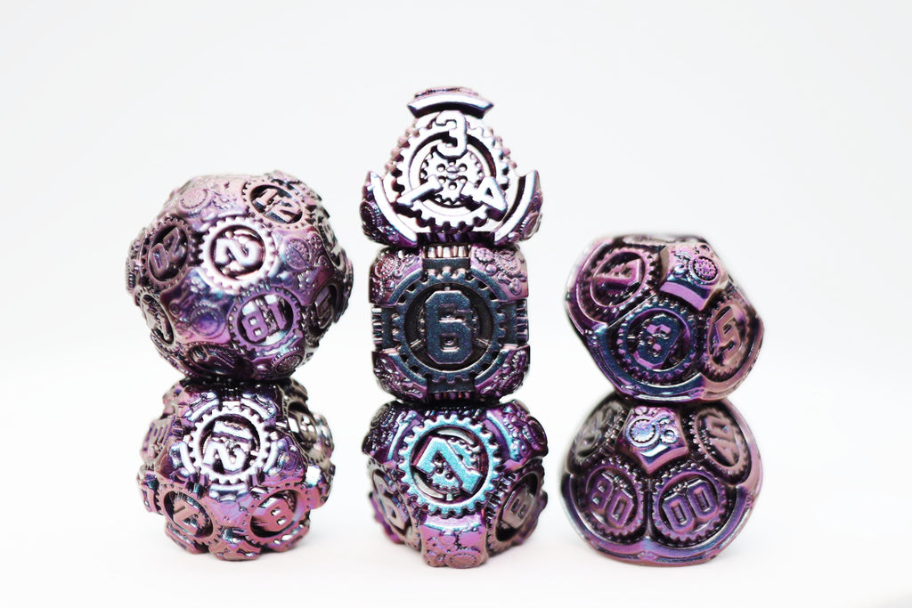 Airship Gears: The Royal Raven - Metal RPG Dice Set Metal Dice Foam Brain Games