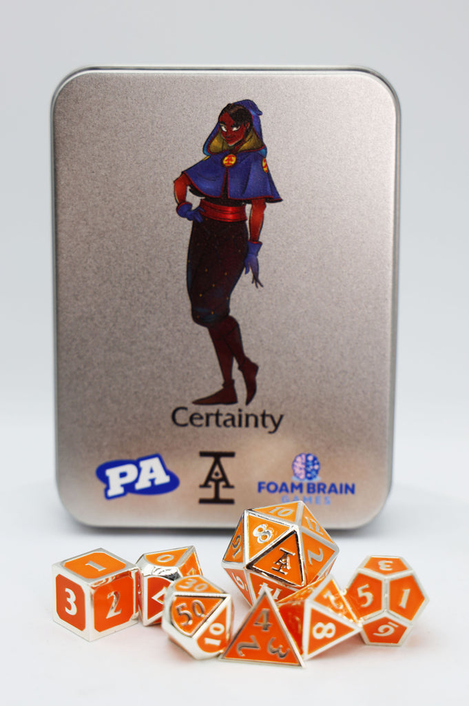 Certainty (Acquisitions Inc. PAX West 2023 Character Dice) Metal Dice Foam Brain Games