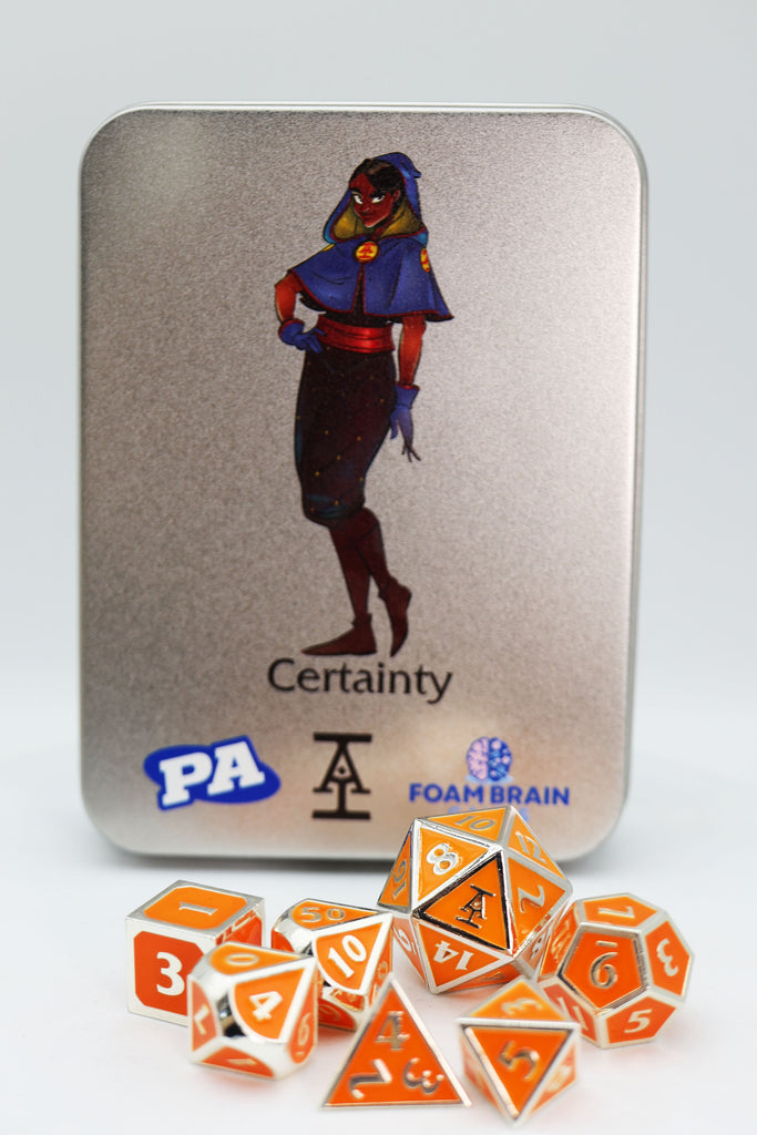 Certainty (Acquisitions Inc. PAX West 2023 Character Dice) Metal Dice Foam Brain Games