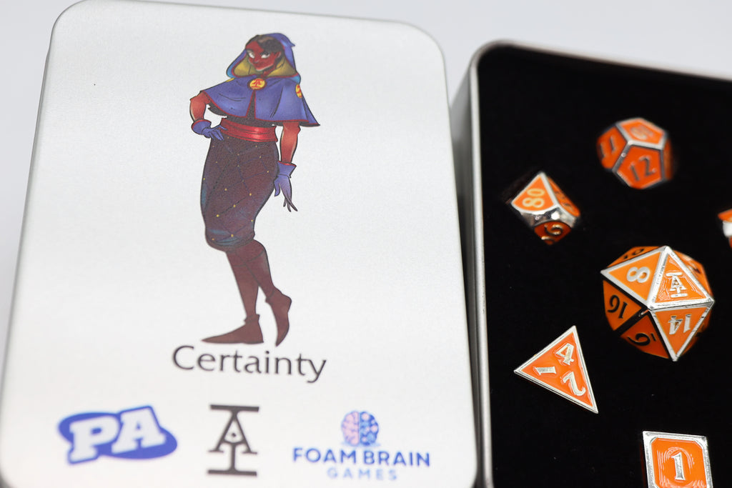 Certainty (Acquisitions Inc. PAX West 2023 Character Dice) Metal Dice Foam Brain Games