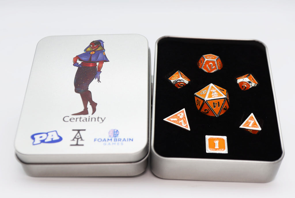 Certainty (Acquisitions Inc. PAX West 2023 Character Dice) Metal Dice Foam Brain Games