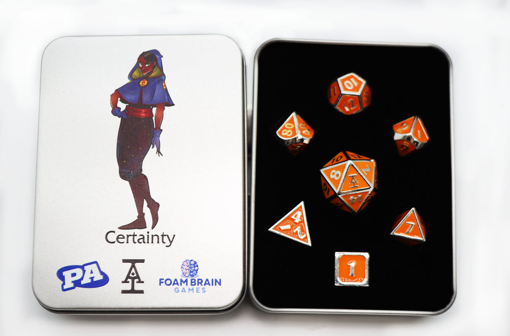 Certainty (Acquisitions Inc. PAX West 2023 Character Dice) Metal Dice Foam Brain Games