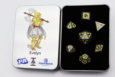 Evelyn (Acquisitions Inc. PAX West 2023 Character Dice) Metal Dice Foam Brain Games