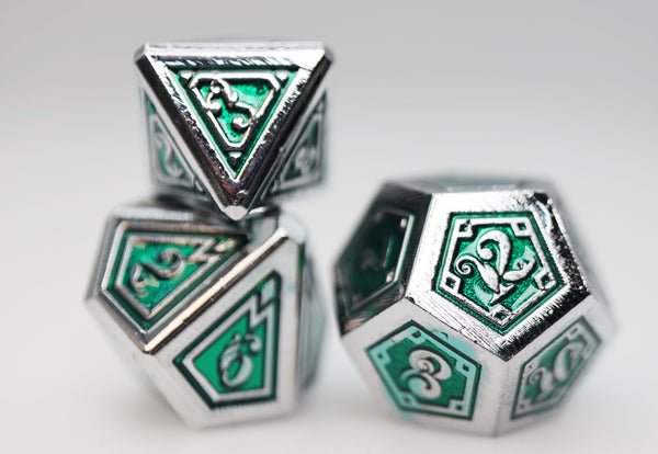 Alchemist Metals: Acid - Metal RPG Dice Set Metal Dice Foam Brain Games