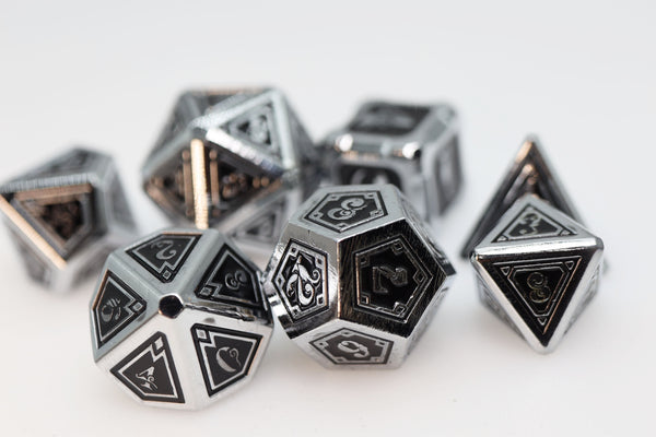 Alchemist Metals: Necrotic - Metal RPG Dice Set Metal Dice Foam Brain Games