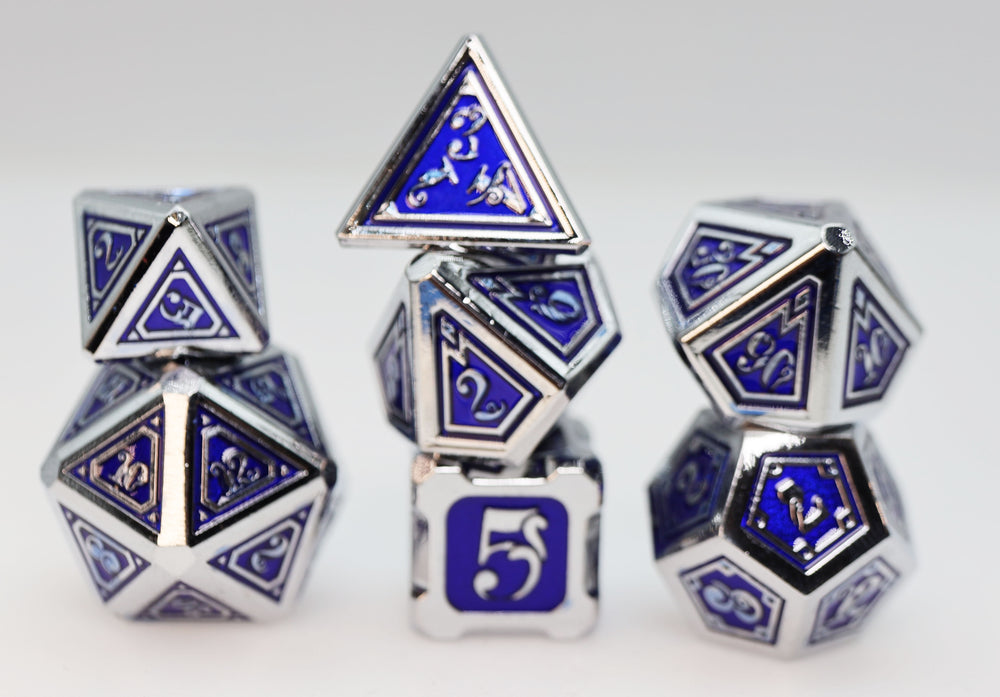 Alchemist Metals: Lightning - Metal RPG Dice Set Metal Dice Foam Brain Games