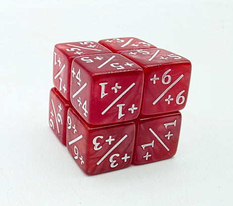 +1/+1 Pearl Red Counters for Magic - Set of 8 Plastic Dice Foam Brain Games