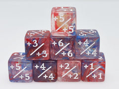 Primary Colored Marble +1/+1 Magic Counters Plastic Dice Foam Brain Games