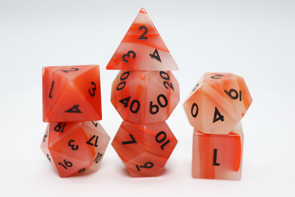 Red Agate - Engraved Stone Dice Foam Brain Games