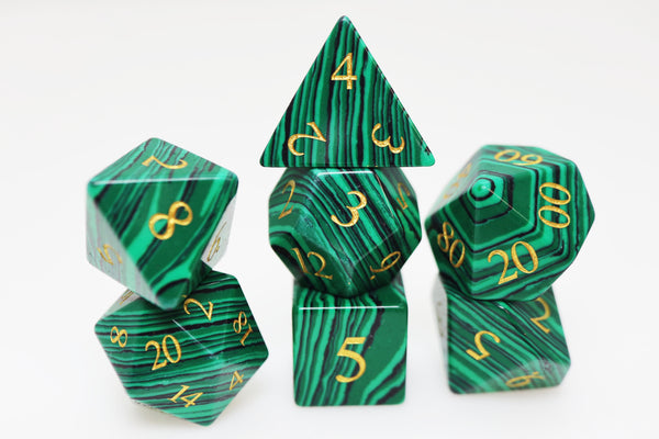 Textured Turquoise Dark Green - Engraved with Gold Stone Dice Foam Brain Games