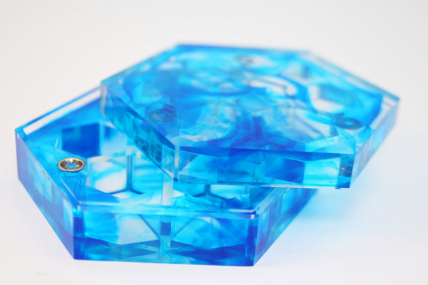 Sharp Edge Resin Dice Vault - Ocean Waters Dice Box Foam Brain Games