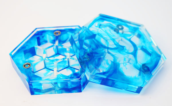 Sharp Edge Resin Dice Vault - Ocean Waters Dice Box Foam Brain Games