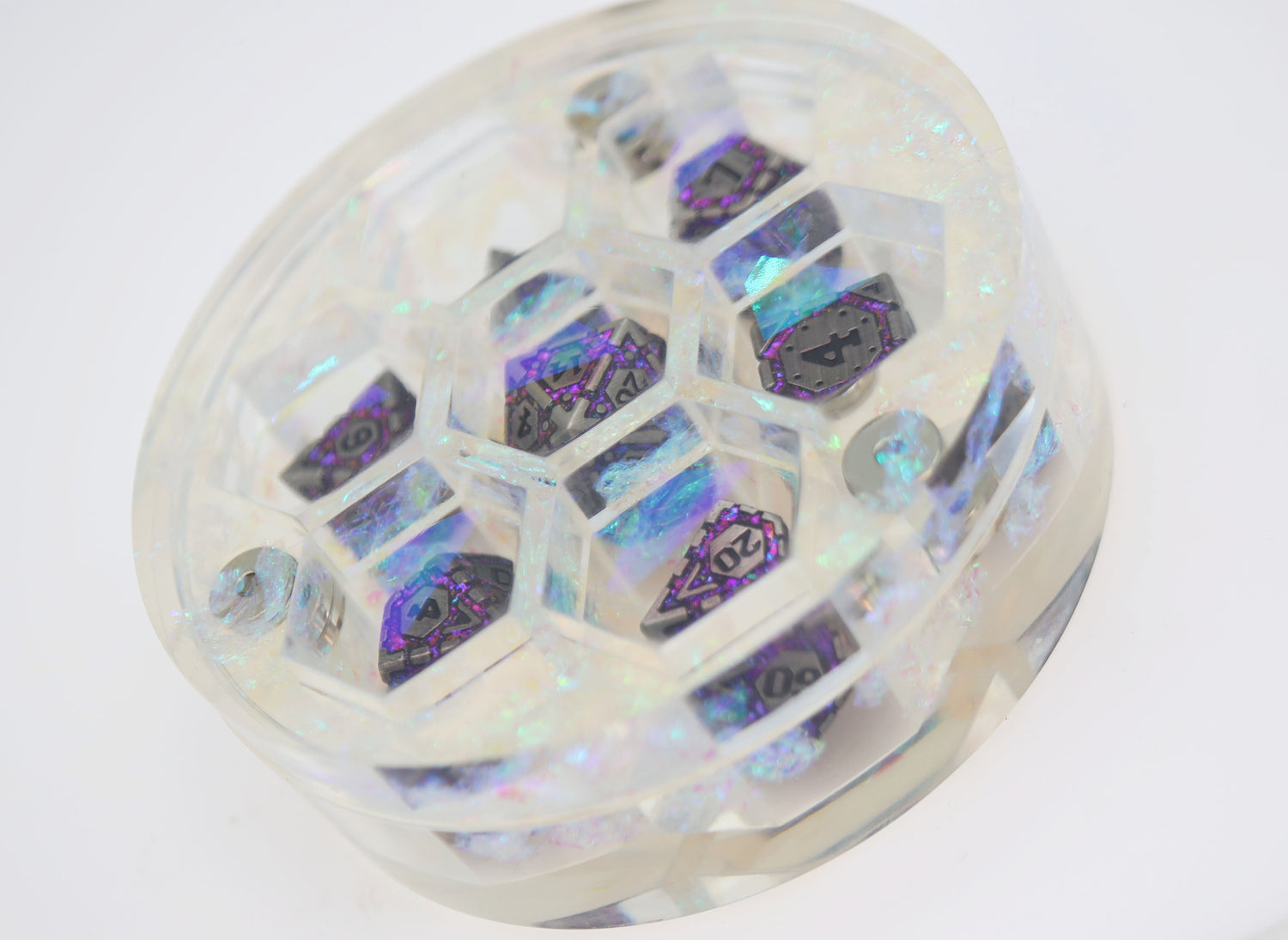 Sharp Edge Resin Dice Vault - Ethereal Clouds Dice Box Foam Brain Games