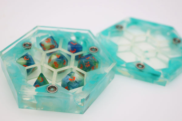 Sharp Edge Resin Dice Vault - Whispering Spirit Dice Box Foam Brain Games