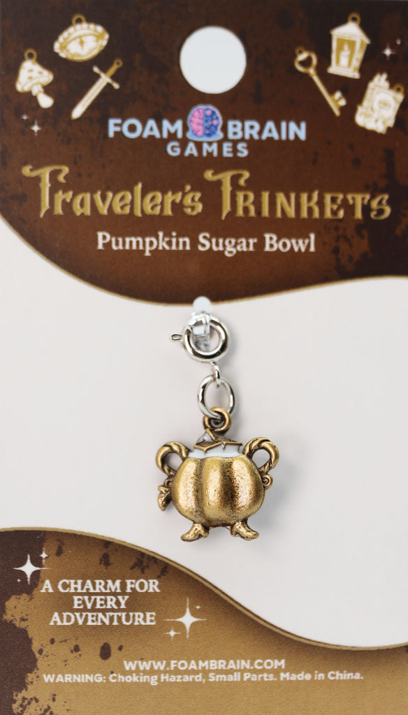 Traveler's Trinkets: Pumpkin Sugar Bowl Charm Jewelry Foam Brain Games